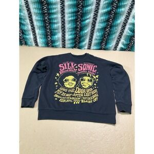 Silk Sonic Bruno Mars Anderson Paak Concert Sweatshirt Black Mens Medium Retro